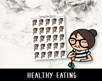 Posey: Healthy Eating // Planner Stickers // Character Stickers // Health Stickers // Food Stickers