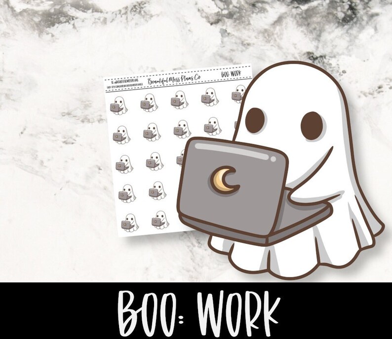 Boo: Work // Planner Stickers // Character Stickers - Etsy