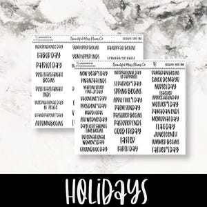 Holidays // Planner Stickers // Script Stickers