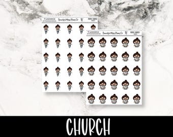 Posey: Church // Planner Stickers // Character Stickers // Church Stickers // Religion Stickers