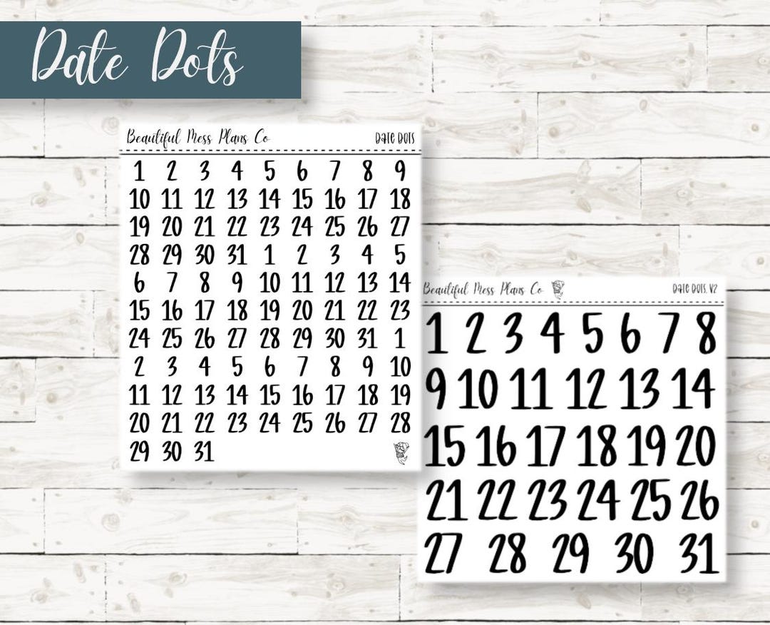 Date Dots // Functional Stickers // Date Stickers // Planner Stickers ...