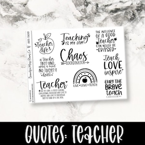 Teacher Quote Stickers // Planner Stickers // Quote Stickers // Teacher Stickers // School Stickers