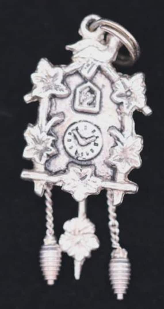 Vintage European 800 Sterling Silver Traveler Souvenir German Cuckoo Clock Charm View 3