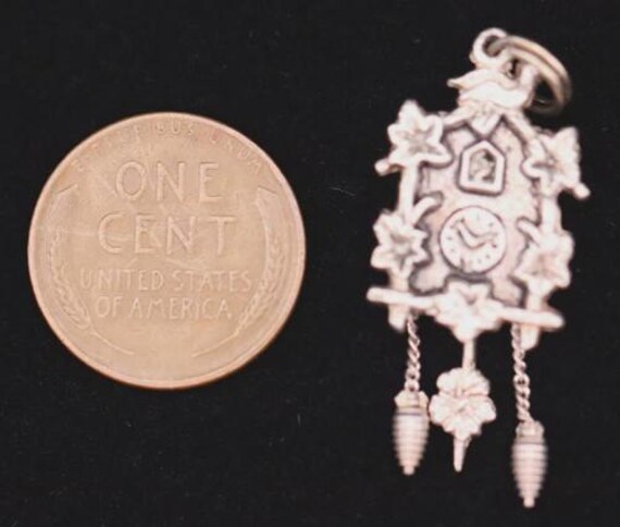 Vintage European 800 Sterling Silver Traveler Souvenir German Cuckoo Clock Charm View 5