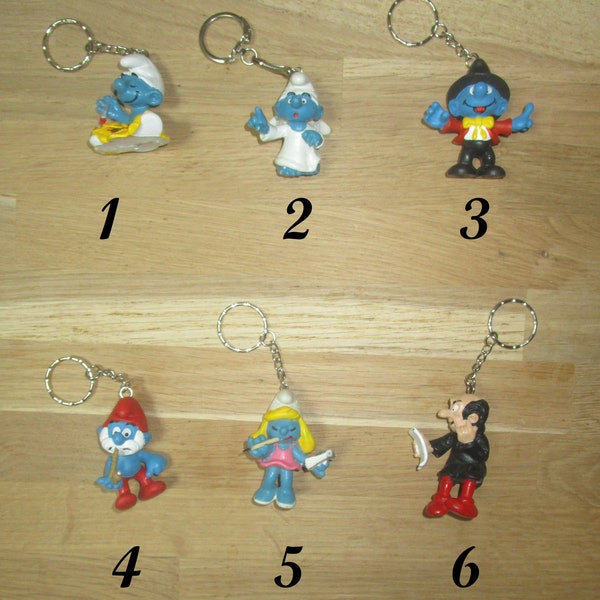 Smurf figurine keyring, Gargamel, Smurfette