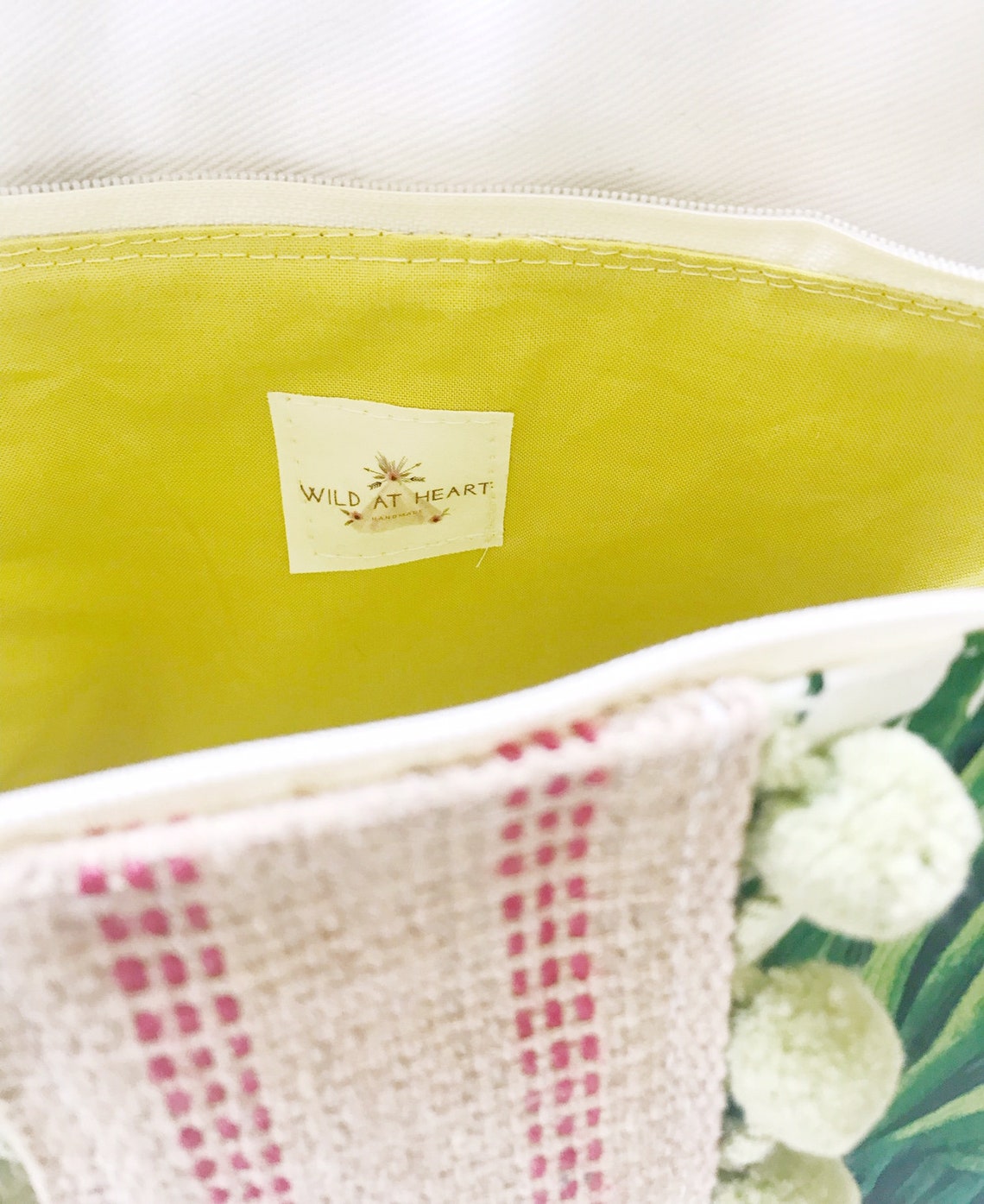 Palm Leaf Zipper Clutch