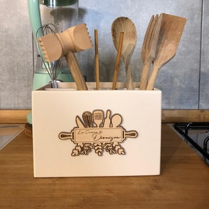 Set di utensili da cucina in legno naturale Cucchiai da cucina con manico
