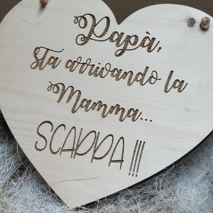 Wooden heart plaque Arriva la Sposa for Paggetto or bridesmaid, Wedding wedding decoration, image 2