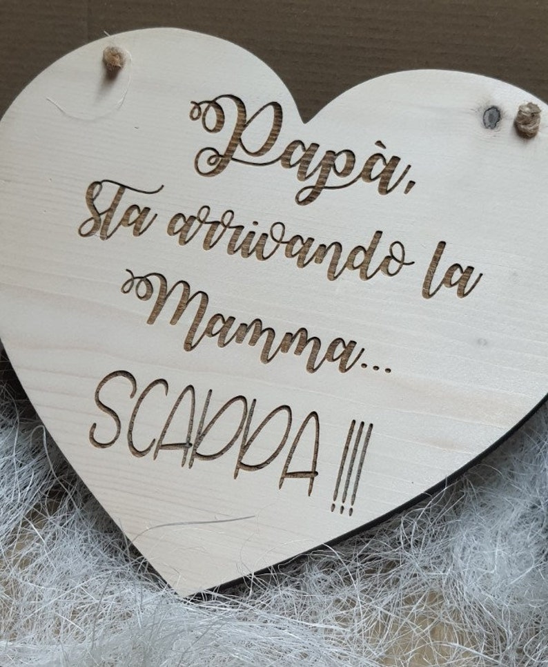 Wooden heart plaque Arriva la Sposa for Paggetto or bridesmaid, Wedding wedding decoration, image 2