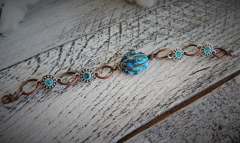 Copper Bracelet Handmade Silver and Copper Bracelet women/'s Jewelry Wire Wrapped Bracelet