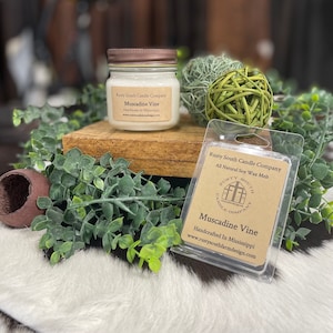 Vela de cera de soja de vid muscadina o derretida - Vela de cera de soja totalmente natural - Vela de granja - Vela artesanal - Vela en tarro de cristal -