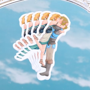 Zelink The Legend of Zelda Link Zelda Couple Laminated Sticker