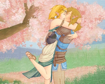 Stampa artistica di Zelda e Link: Lacrime del Regno, Zelink Good Ending
