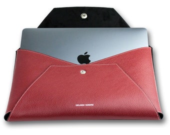 Borsa universale per laptop compatibile con MacBook Air & Pro fino a 13 pollici con o senza tasca per accessori, borsa per laptop da donna in morbida pelle pieno fiore rossa