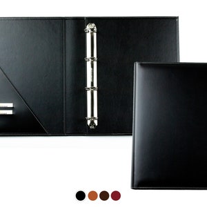 Personalisierbare Dokumentenmappe DIN A4 Premium Cambridge Top Grain Leder, Ringbuch Mappe zum Abheften für Dokumente, Zeugnisse & Urkunden