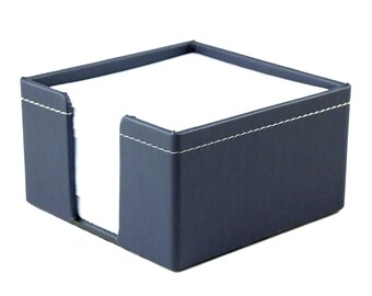 Zettelkasten aus „Eco Apple Leather“, Recycled Öko Apfel Leder Zettelbox inkl. 500 Blatt Papier, Notizklotz Kasten für Schreibtisch und Büro