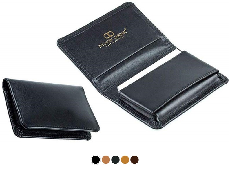 Personalizable business card case premium leather, business card case / case for 50 business cards, card case personalized with engraving image 1