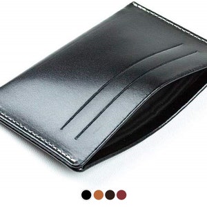 Personalisierbares Slim Kartenetui aus Premium Leder, Geldbeutel / Wallet mit 4 Kartenfächer & Geldfach, Kreditkartenetui für Damen, Herren