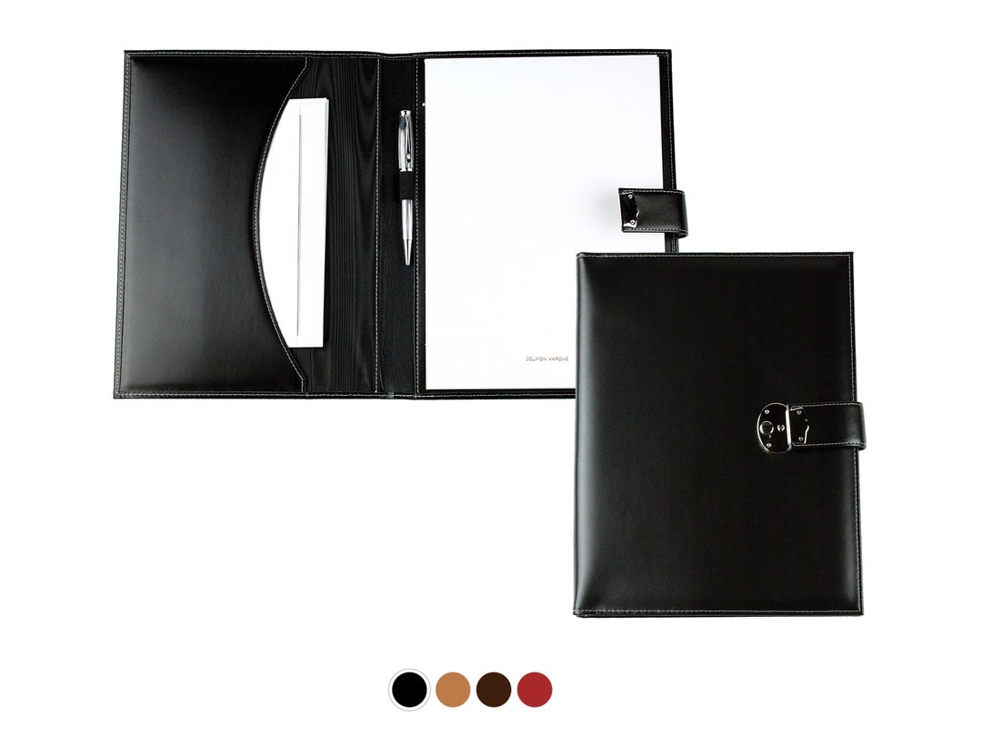 Premium A4 Konferenzmappe Rot - Echtleder Schreibmappe Für Business & Präsentationen