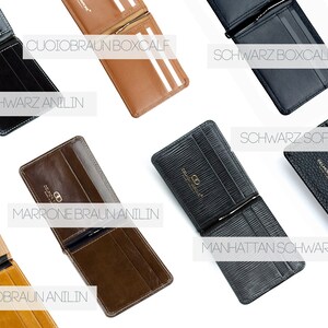 Personalized card case with money clip, premium leather, wallet with 4 card slots & money clip, credit card case for men image 2