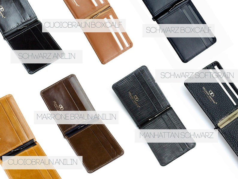 Personalized card case with money clip, premium leather, wallet with 4 card slots & money clip, credit card case for men image 2