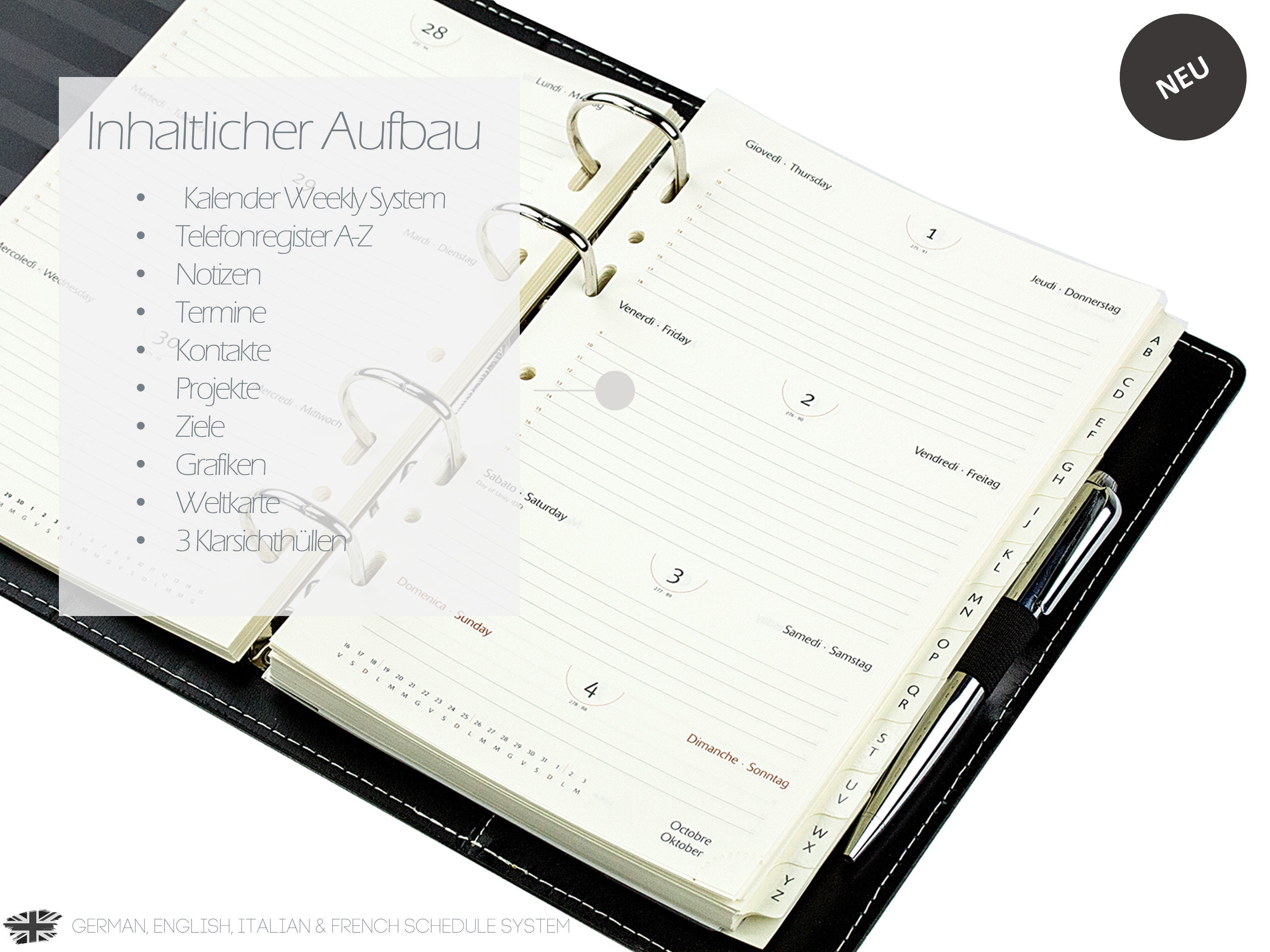 Personalisierbarer Zeitplaner Organizer DIN A5 Leder - Etsy.de