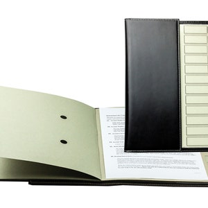Personalisierbare Ordnungsmappe DIN A4 Cambridge Top Grain Leder - Dokumentenmappe mit 12-teiligem Register, Registermappe mit Sichtlöcher