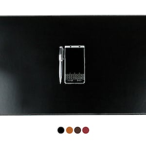 Personalisierbare Schreibtischunterlage DIN A2 aus Premium Leder, Rutschfeste Schreibunterlage, elegante Schreibtisch Unterlage, 60 x 40 cm