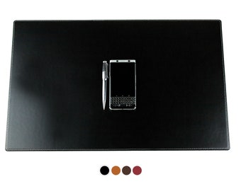 Personalisierbare Schreibtischunterlage DIN A2 aus Premium Leder, Rutschfeste Schreibunterlage, elegante Schreibtisch Unterlage, 60 x 40 cm