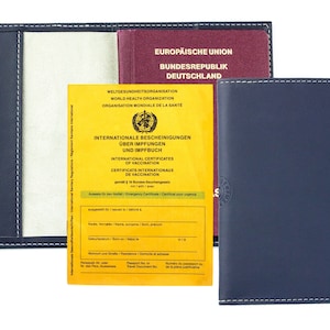Reisepasshülle aus &quot;Eco Apple Leather&quot; - Recycling Öko Apfel Leder Etui - Schutzhülle Cover für Reisepass, Passport, Impfpass & Impfausweis