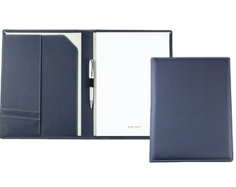 Writing folder DIN A4 made of “Eco Apple Leather”, recycled eco apple leather conference folder with notepad, business folder with slots