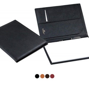 Personalizable writing folder DIN A4 Saffiano imitation leather, business folder personalized with notepad, conference folder ideal as a gift image 1