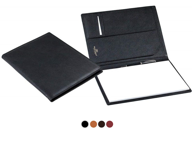 Personalizable writing folder DIN A4 Saffiano imitation leather, business folder personalized with notepad, conference folder ideal as a gift image 1