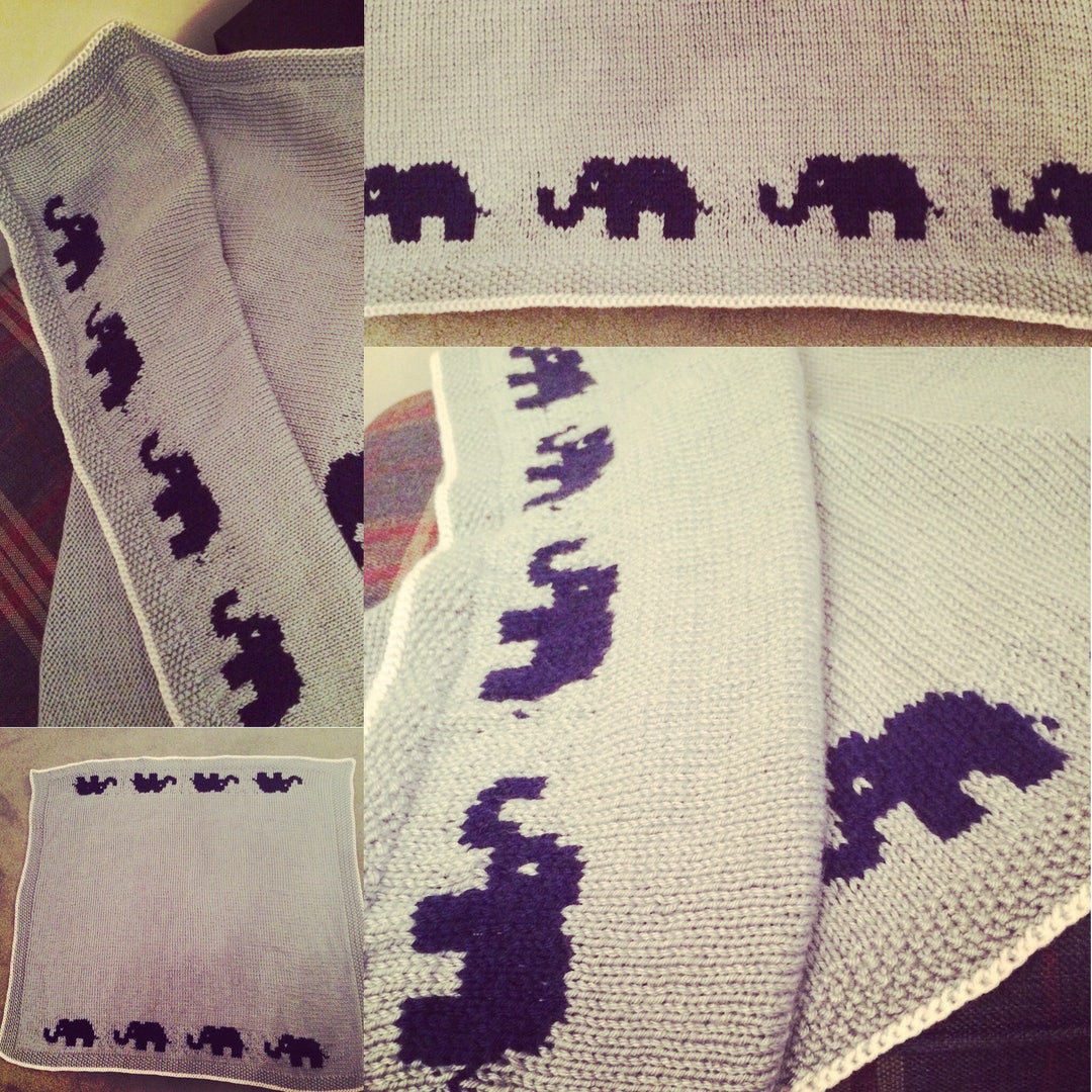 Elephant knitting pattern blanket sale