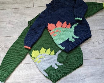 Patrón de tejido de suéter Dino para niños España