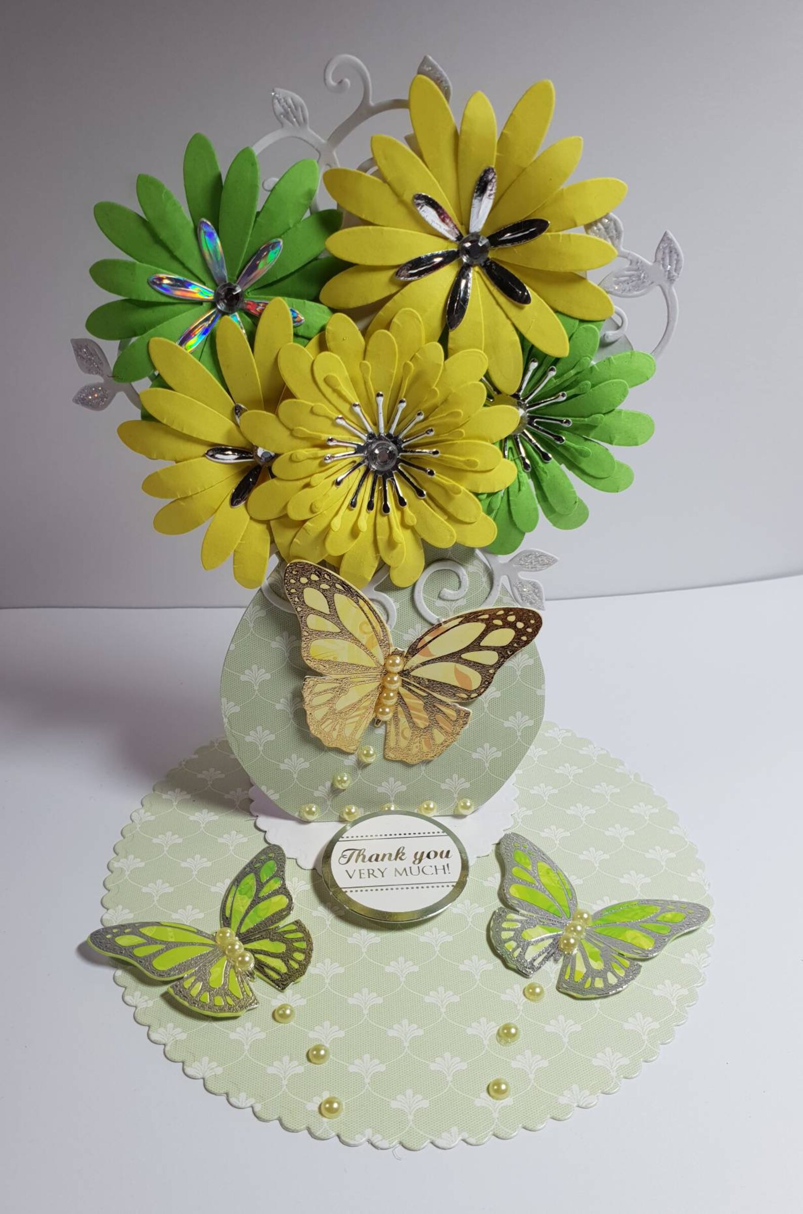 Beautiful 3D Card Flower Vase. Great for Birthdays Get Well Etsy UK