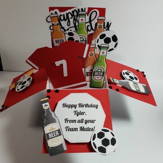 Beautiful Football Beer Pop Up Box Card For Any Occasion Etsy