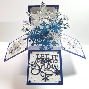 Beautiful pop up box card with snowflake