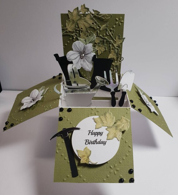 Belle Carte De Boite Pop Up Personnalisee De Jardinage Pour Etsy