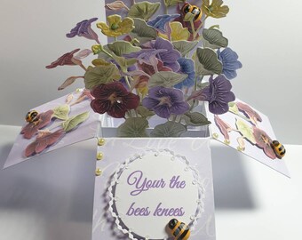 Beautiful Climbing Clematis Personalised Pop up Box Card for 90th ...