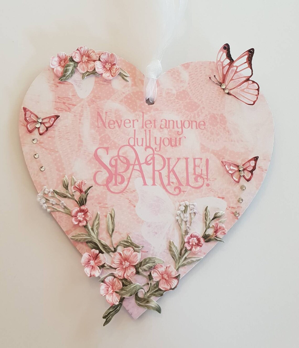 Beautiful Mdf Wall Hanging Heart Decoration Butterflies Etsy UK