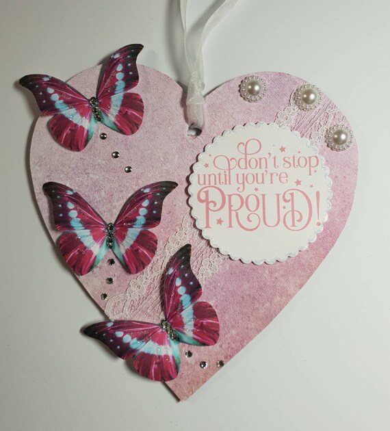 Beautiful Mdf Wall Hanging Heart Decoration Butterflies Etsy