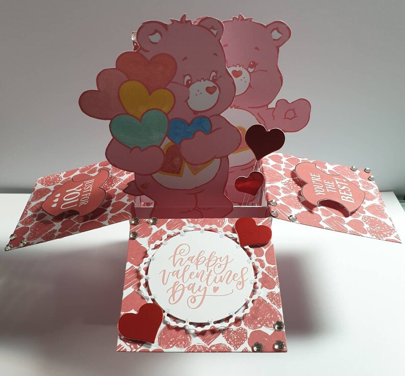 Beautiful Care Bear pop up box card.. Valentine/'s