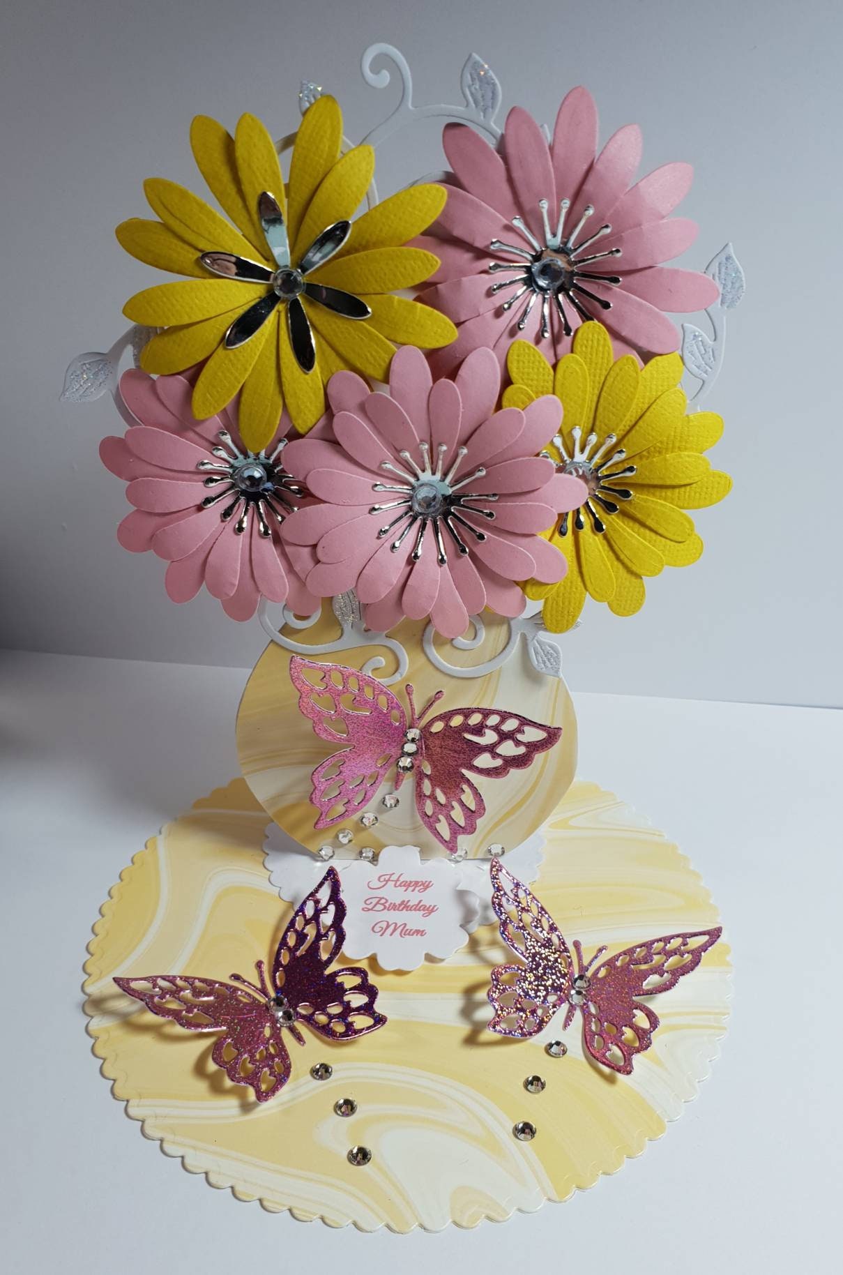 Beautiful Flower Vase 3d Card Can Be Done For Any Occation Etsy