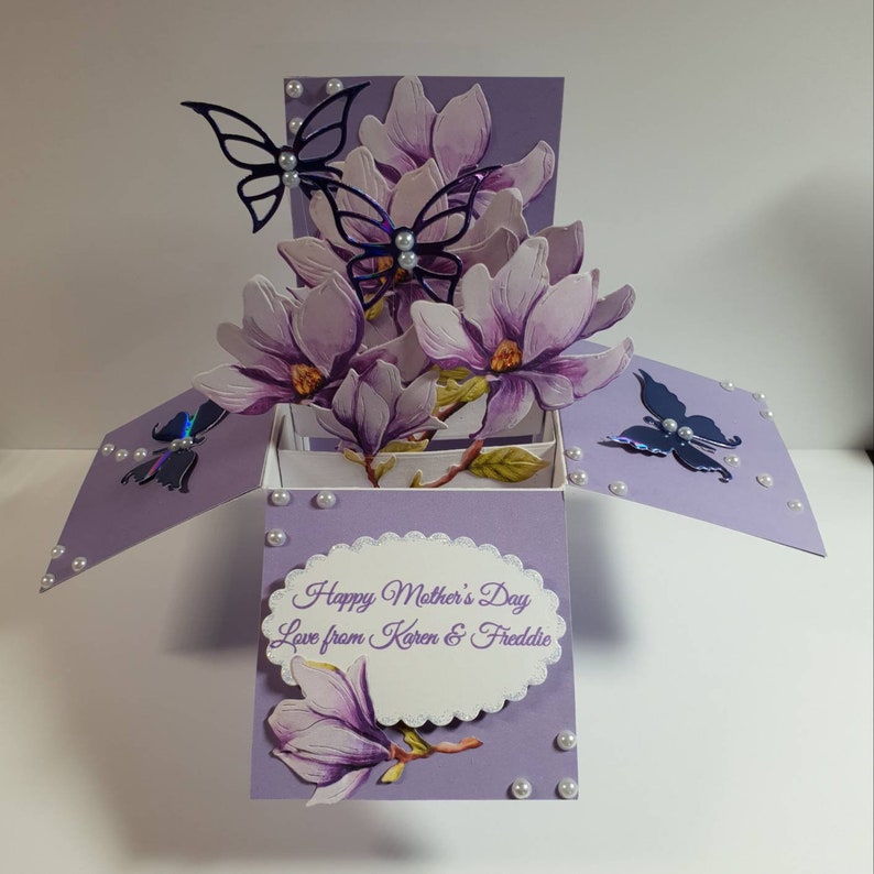 Magnolia Butterflies Beautiful Pop up Box Card - Etsy