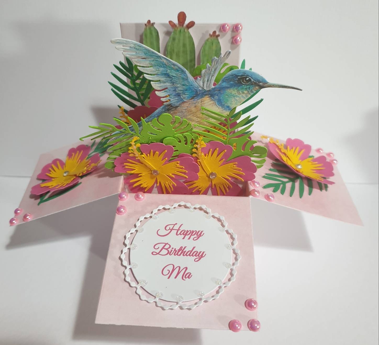 Beautiful Tropical Hummingbird Pop up Box Card for Any - Etsy