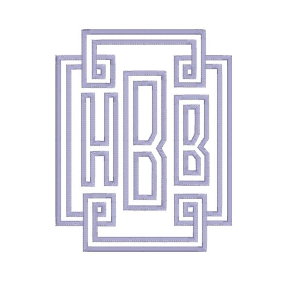 DIGITAL applique embroidery design, The Jane Monogram Frame and Font Download