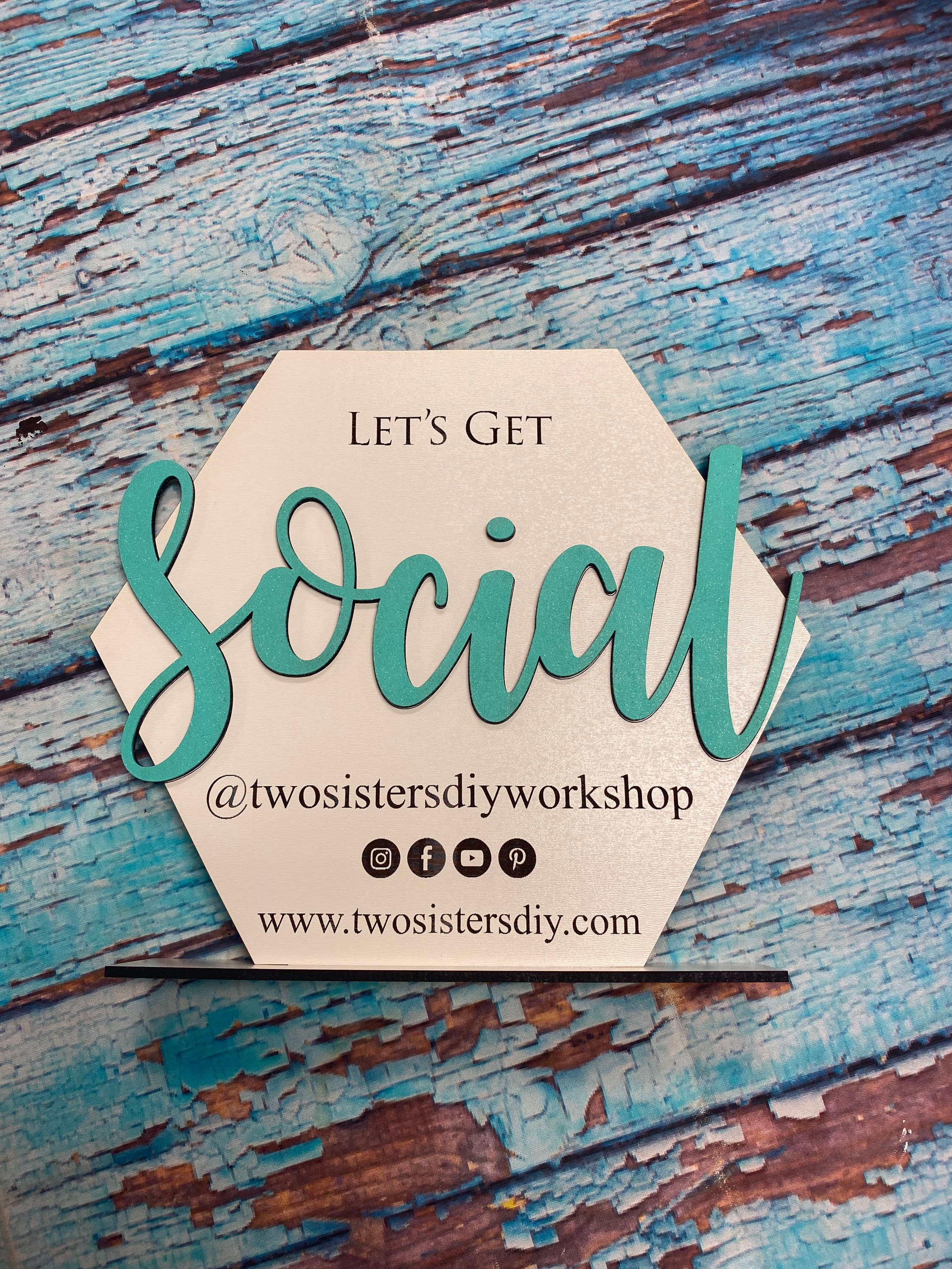 Let’s Get Social Sign / Socia Media Sign / Social Media Info - Etsy
