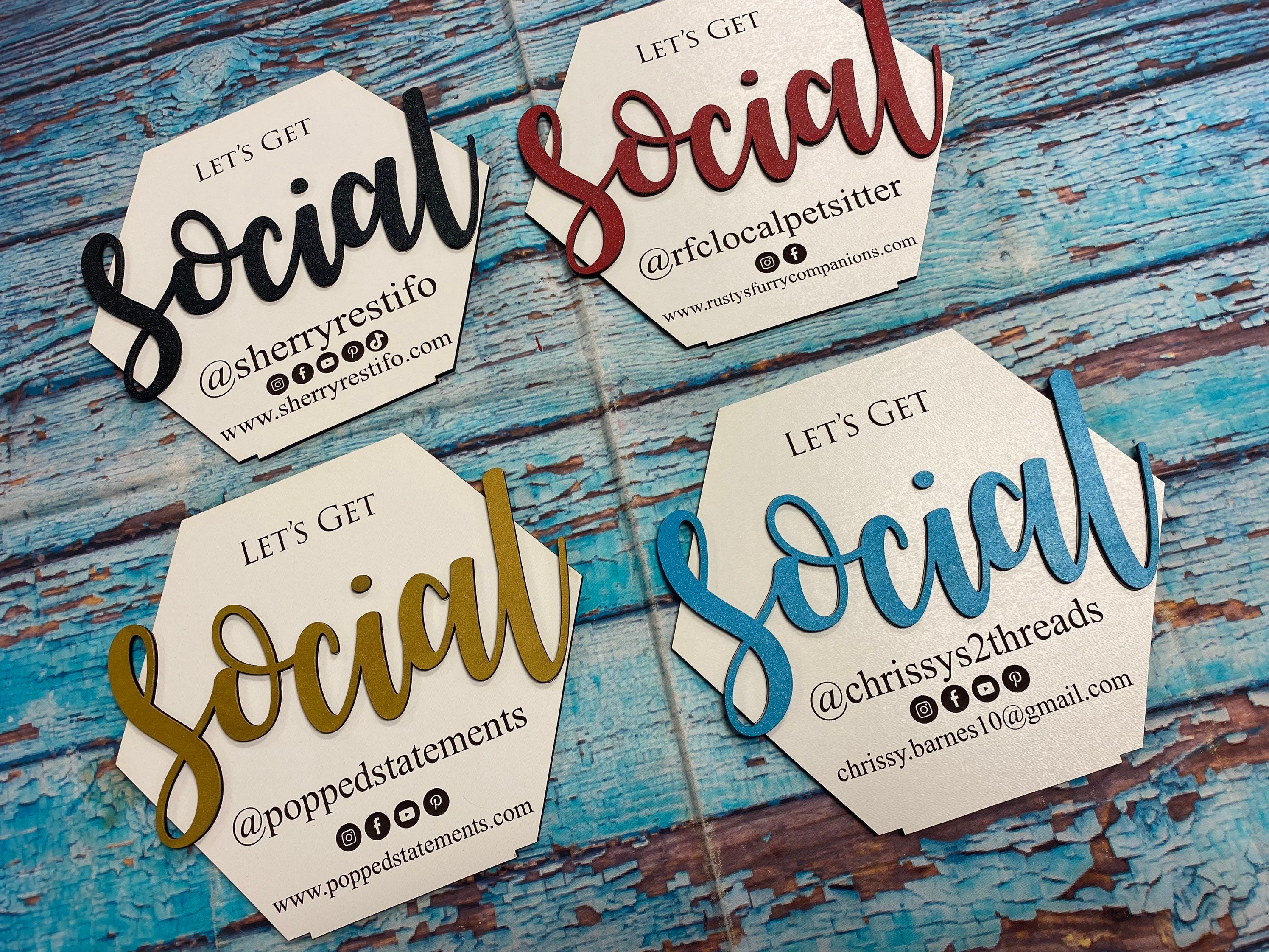 Let’s Get Social Sign / Socia Media Sign / Social Media Info - Etsy