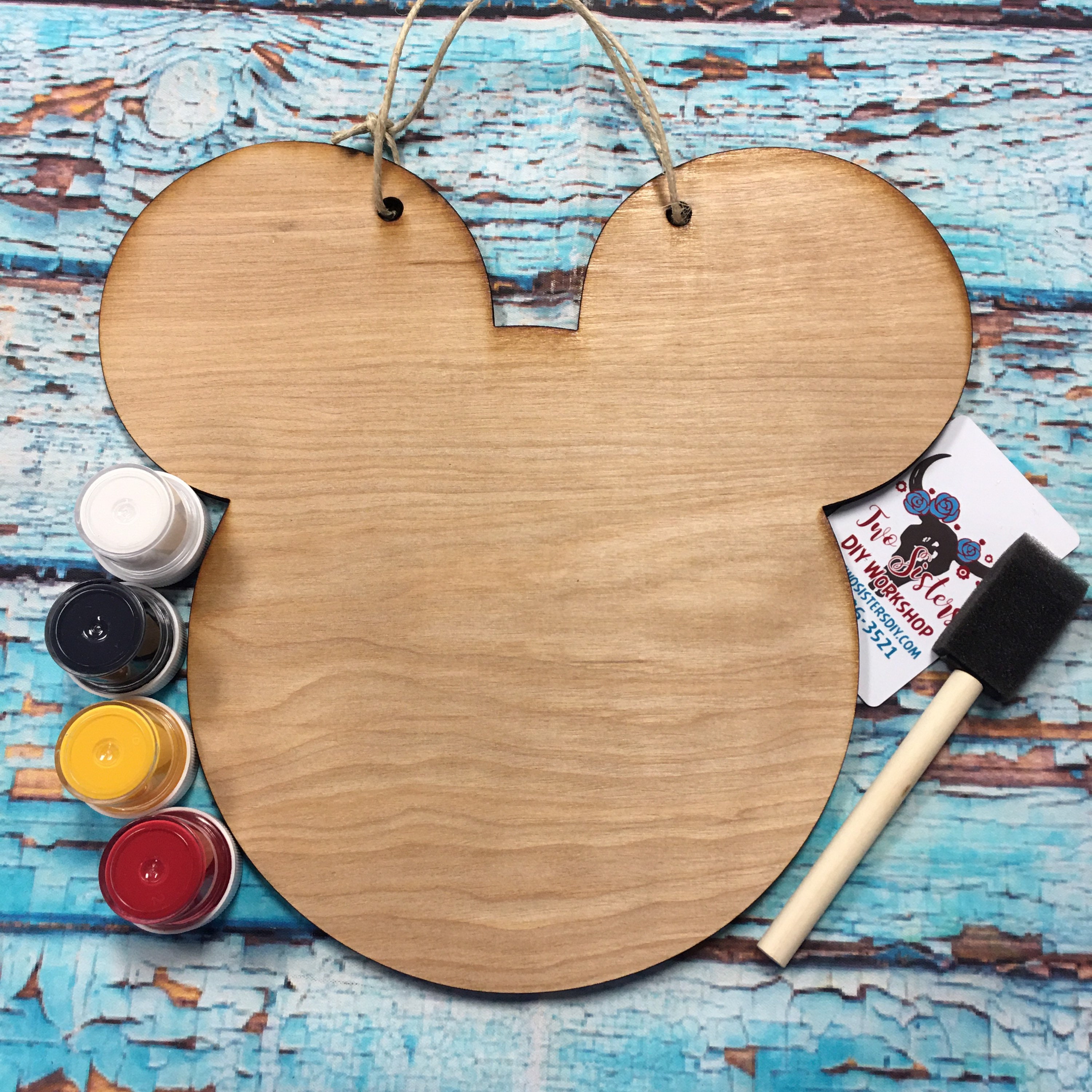 Mouse DIY Door Hanger Kit / Mouse Sign / Disney Paint Kit / DIY home paint kit / Gift for kids